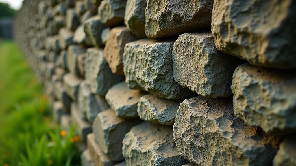 Detail of traditional Irish stone wall construction